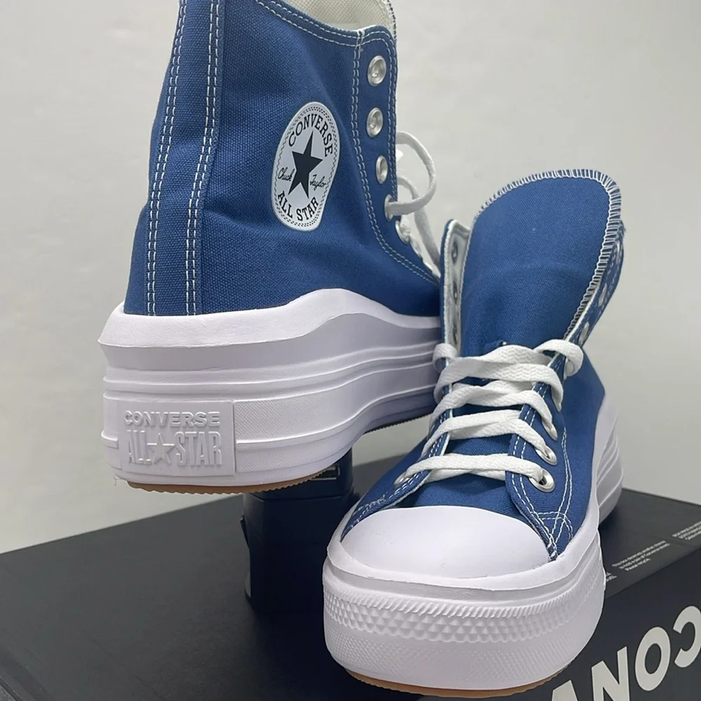 Converse WMNS High-Top Platform Sneakers A09395C CTAS MOVE HI ARMOR BLUE/WHITE